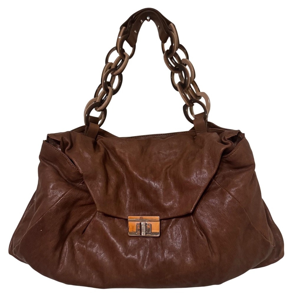 Marni 2000s Brown Leather Chain Shoulder Bag – Italian Designer Classic